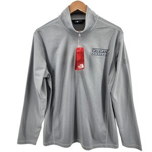The North Face Mens Large Gray 1/4 Zip Fleece Pullover Corporate Logo NWT